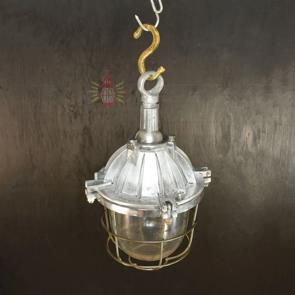 - SL 11819 2 Authentic Vintage Polished Aluminium Nautical Pendant Light