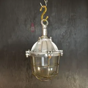 - SL 11819 4 Authentic Vintage Polished Aluminium Nautical Pendant Light