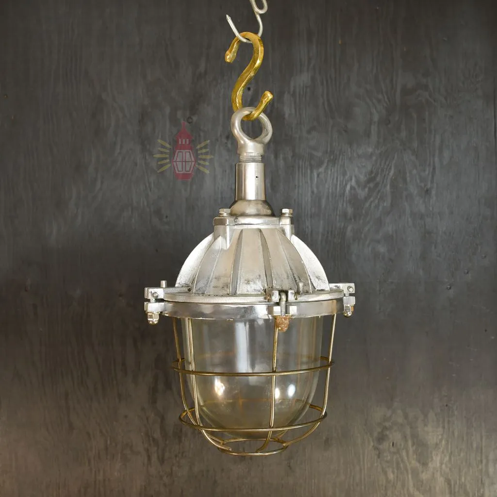 - SL 11819 4 Authentic Vintage Polished Aluminium Nautical Pendant Light