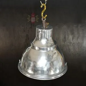 - SL 11833 2 Authentic Polished Aluminium Pendant Light – Large Nautical Hanging Salvage