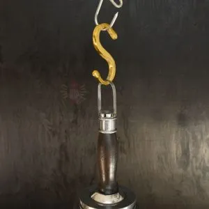 - SL 11834 2 Authentic Vintage Polished Aluminium Nautical Pendant Light with Wood Top