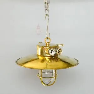 Authentic Vintage Brass Cargo Pendant Light