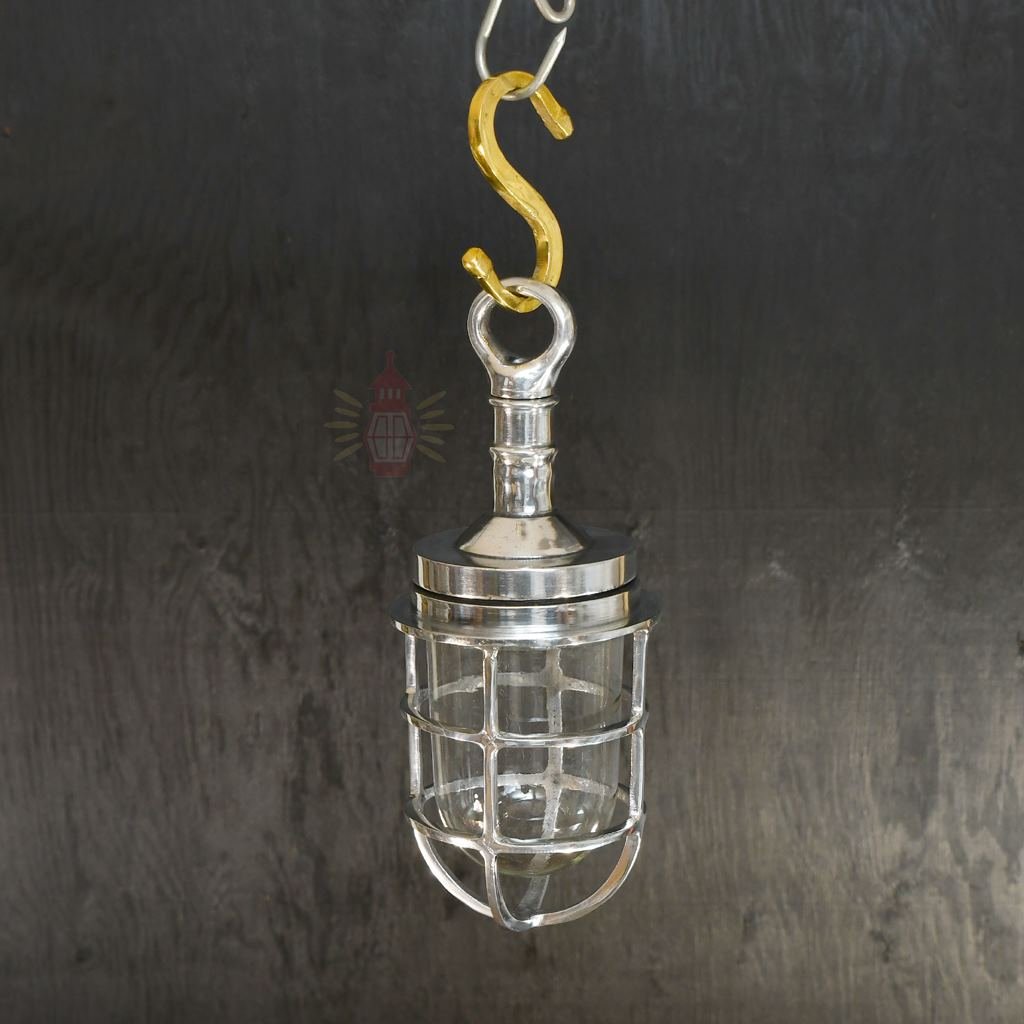 - SL 11851 3 Authentic Vintage Aluminium Pendant Light – Nautical Hanging Salvage