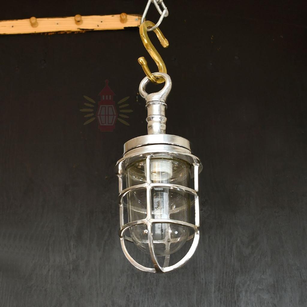 - SL 11851 5 Authentic Vintage Aluminium Pendant Light – Nautical Hanging Salvage