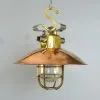 - SL 11856 2 Authentic Brass Cargo Light with Copper Shade – Vintage 3-Angle Nautical