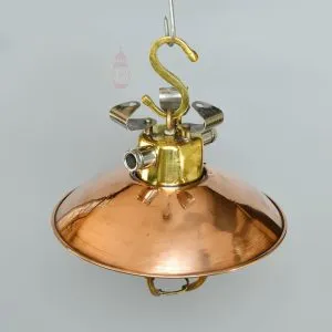 - SL 11856 3 Authentic Brass Cargo Light with Copper Shade – Vintage 3-Angle Nautical