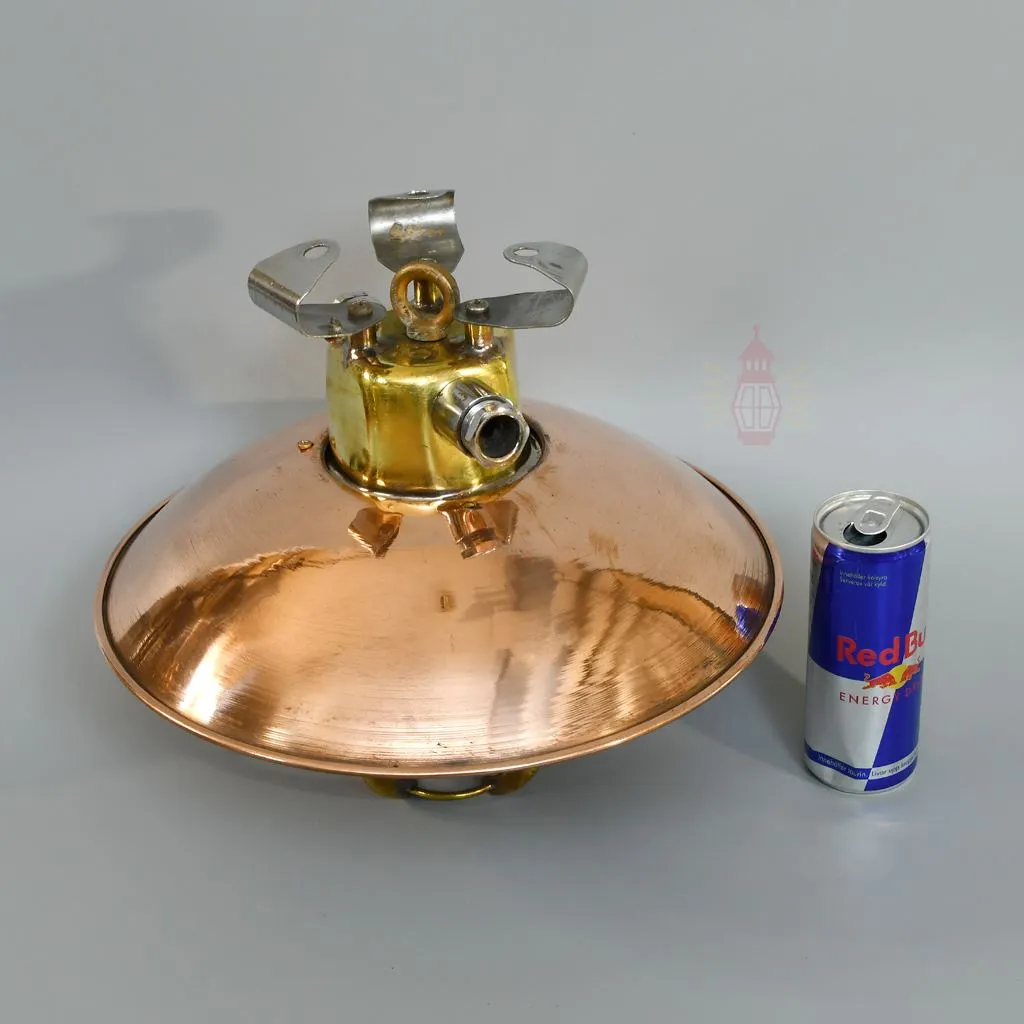 - SL 11856 6 Authentic Brass Cargo Light with Copper Shade – Vintage 3-Angle Nautical