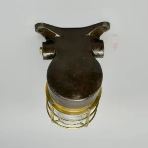 - SL 11857 5 Authentic Vintage Iron Brass Cage Bulkhead Light – Angled Nautical Salvage
