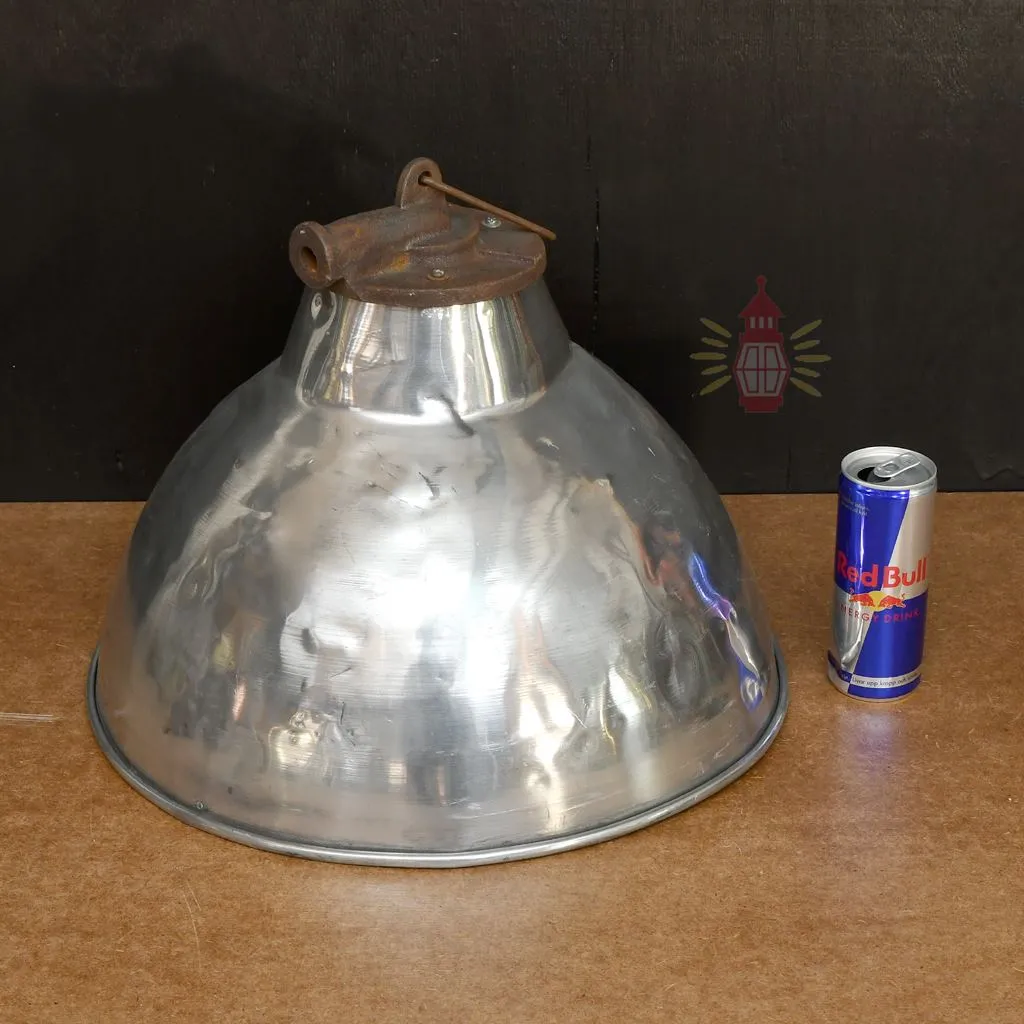 - SL 11859 2 Authentic Large Vintage Aluminium Nautical Cargo Pendant Light