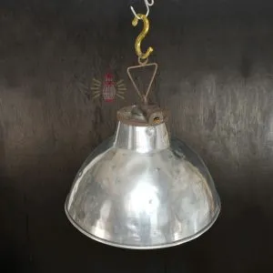 - SL 11859 3 Authentic Large Vintage Aluminium Nautical Cargo Pendant Light