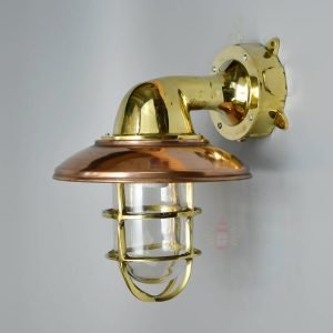 Authentic Polished Brass 90 Degree Passageway Light – Nautical Wall Lamp