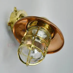 Authentic Polished Brass 90 Degree Passageway Light – Nautical Wall Lamp
