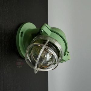 Authentic Vintage Fibre Bulkhead Light – Small Nautical Wall Salvage