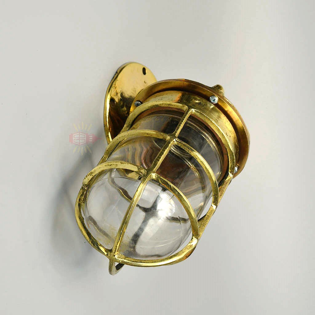 - SL 12645 2 Authentic Vintage Brass 90 Degree Nautical Wall Light