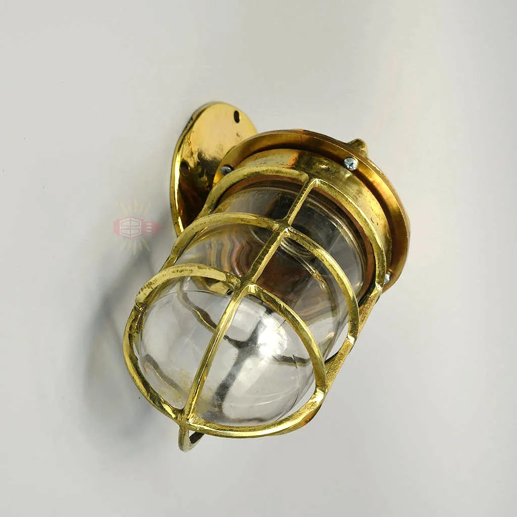 - SL 12645 2 Authentic Vintage Brass 90 Degree Nautical Wall Light