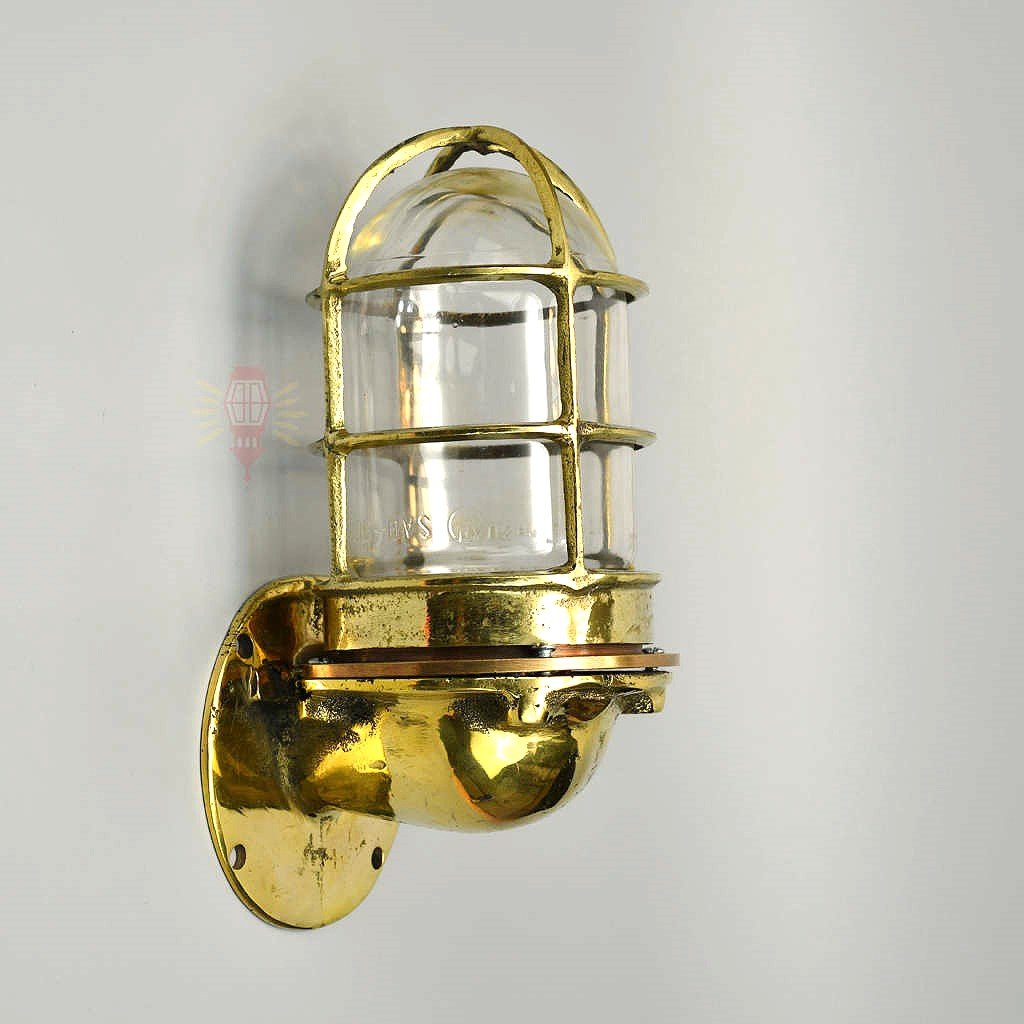 - SL 12645 4 Authentic Vintage Brass 90 Degree Nautical Wall Light