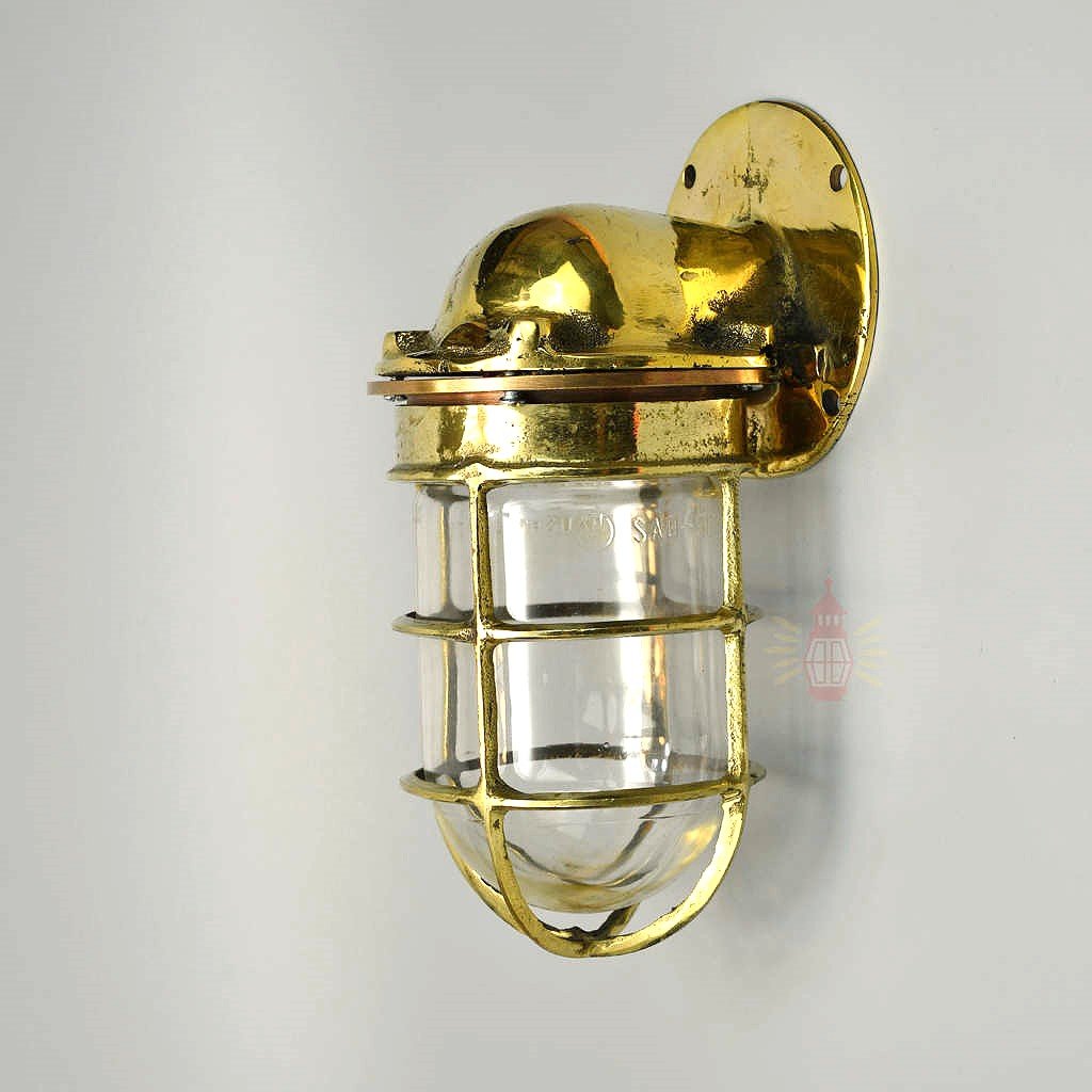 - SL 12645 5 Authentic Vintage Brass 90 Degree Nautical Wall Light