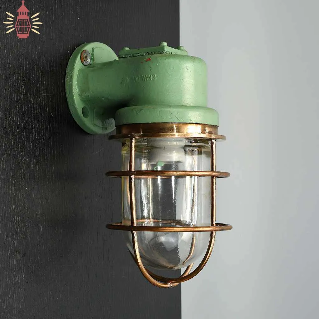- SL 13095 Authentic Vintage Fibre Bulkhead Light with Brass Cage – Nautical Salvage