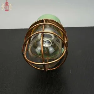 - SL 13095 4 Authentic Vintage Fibre Bulkhead Light with Brass Cage – Nautical Salvage