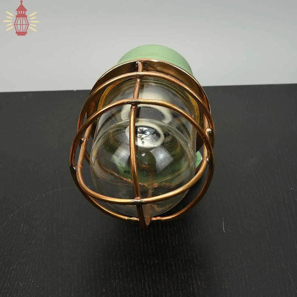 - SL 13095 4 Authentic Vintage Fibre Bulkhead Light with Brass Cage – Nautical Salvage