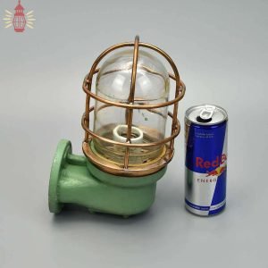 Authentic Vintage Fibre Bulkhead Light with Brass Cage – Nautical Salvage