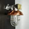 Vintage Aluminium Bulkhead Light with Copper Shade – Salvaged Nautical Wall Light