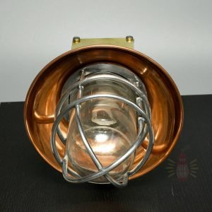 - SL 13133 3 Vintage Aluminium Bulkhead Light with Copper Shade – Salvaged Nautical Wall Light