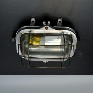 - SL 13356 3 Authentic Vintage Aluminium Bulkhead Light – Salvaged Ship Dome Wall Sconce