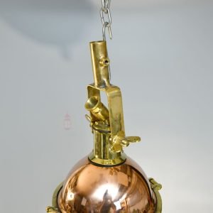 Handcrafted Wiska Copper and Brass Nautical Beehive Pendant Light