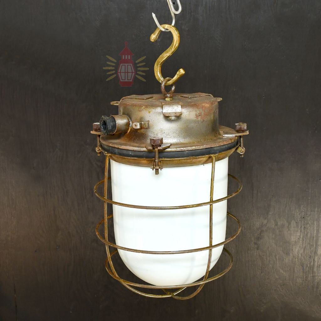 - SL 170 1 Rare Original CCCP Soviet Fresnel Lens Cargo Pendant – Nautical Industrial Light