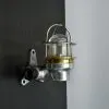 - SL 316 5 Authentic Vintage Aluminium Nautical Wall Light with Brass Cage