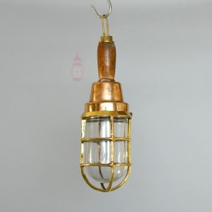 - SL 379 3 Vintage Brass and Wood Nautical Hand Light – Salvaged Ship Portable Lamp