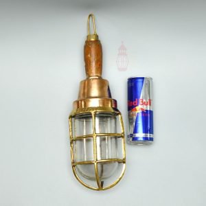 - SL 379 5 Vintage Brass and Wood Nautical Hand Light – Salvaged Ship Portable Lamp