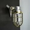 - SL 382 Vintage Brass Caged Post Light with Aluminium Mount – Nautical Passageway Sconce