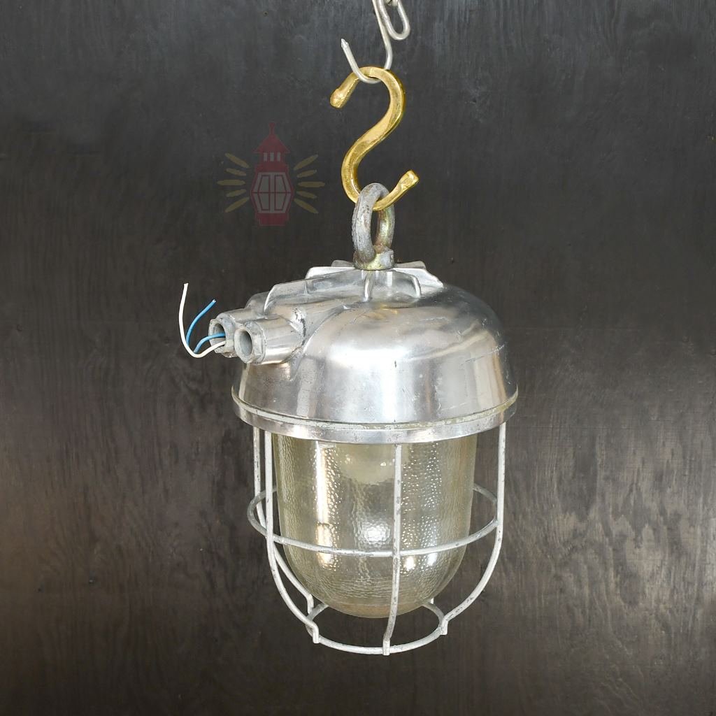 - SL 71 2 Vintage Aluminium Cage Pendant Light Nautical