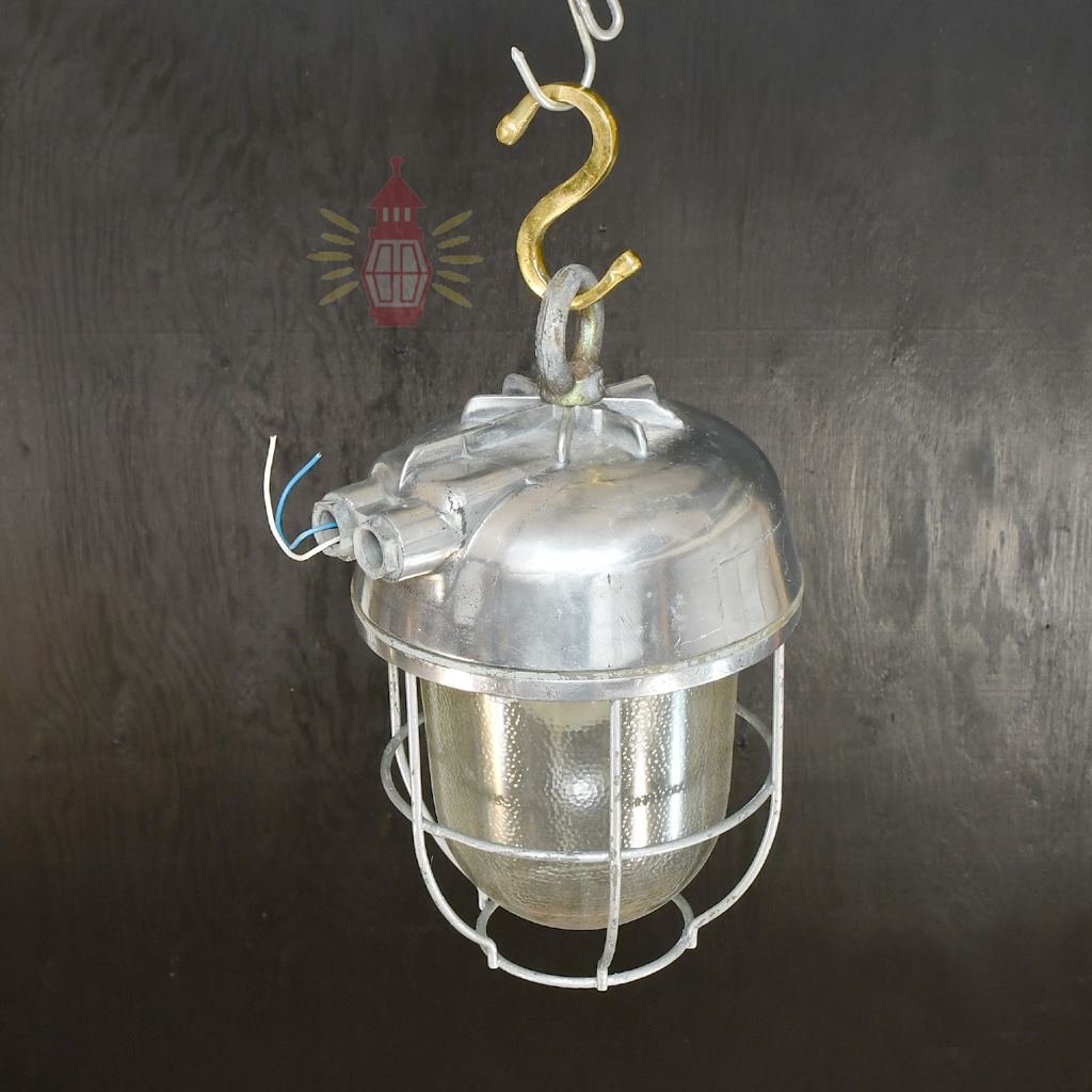 - SL 71 3 Vintage Aluminium Cage Pendant Light Nautical