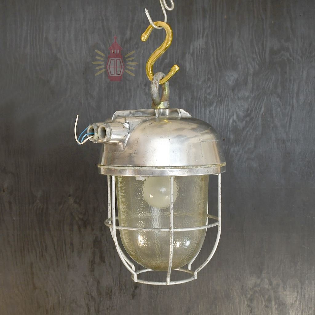 - SL 71 5 Vintage Aluminium Cage Pendant Light Nautical