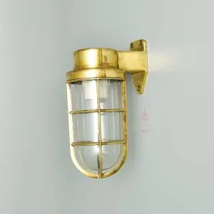 - SL 10771 1 Vintage Brass Nautical Passage Light – Clear Glass Wall Mount
