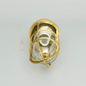 Vintage Brass Nautical Passage Light – Clear Glass Wall Mount