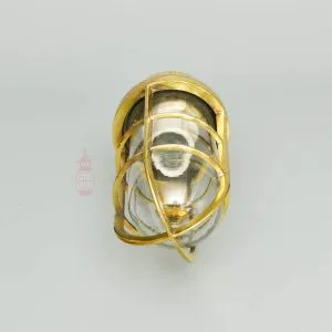 - SL 10771 3 Vintage Brass Nautical Passage Light – Clear Glass Wall Mount