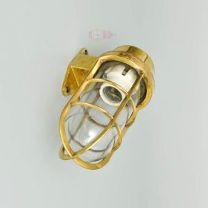 Vintage Brass Nautical Passage Light – Clear Glass Wall Mount