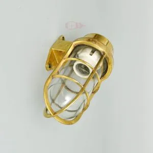 - SL 10771 4 Vintage Brass Nautical Passage Light – Clear Glass Wall Mount