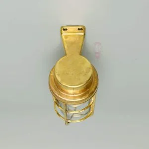 - SL 10771 5 Vintage Brass Nautical Passage Light – Clear Glass Wall Mount