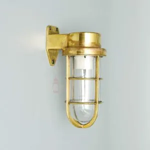 - SL 10771 6 Vintage Brass Nautical Passage Light – Clear Glass Wall Mount