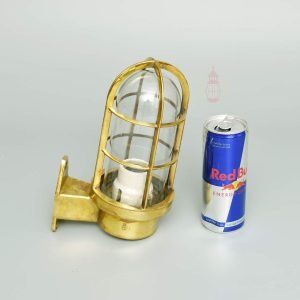 Vintage Brass Nautical Passage Light – Clear Glass Wall Mount