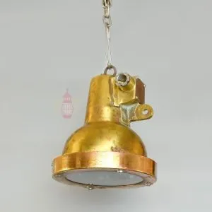 Vintage Brass Cargo Pendant Light – Nautical Hanging Lamp