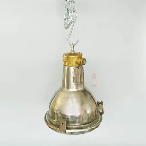 - SL 10800 2 Authentic Vintage Brass Hook Stainless Steel Cargo Pendant Light