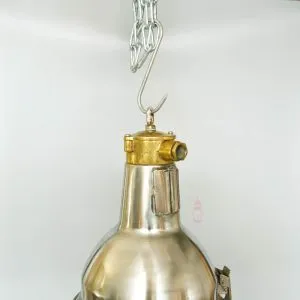 - SL 10800 3 Authentic Vintage Brass Hook Stainless Steel Cargo Pendant Light