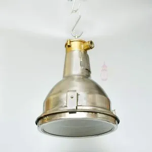 - SL 10800 4 Authentic Vintage Brass Hook Stainless Steel Cargo Pendant Light