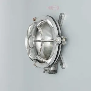 Authentic Vintage Polished Aluminium Nautical Dome Light
